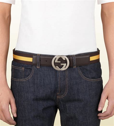 men's gucci belt interlocking g's.